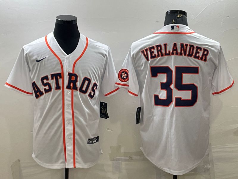 Men Houston Astros 35 Verlander White Game Nike 2022 MLB Jersey